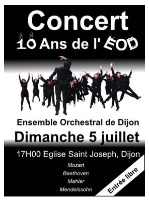 Affiche concert des 10 ans de l'ensemble orchestral